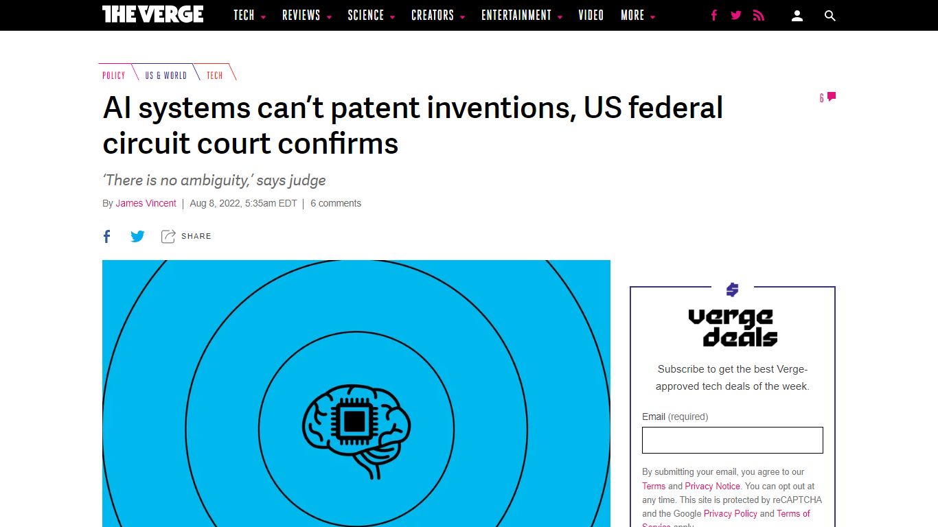 AI systems can’t patent inventions, US federal circuit court confirms ...